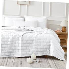 Southshore Fine Linens 678615906637 Oversize Quilts For King / California 01 - Brickyard Bright White