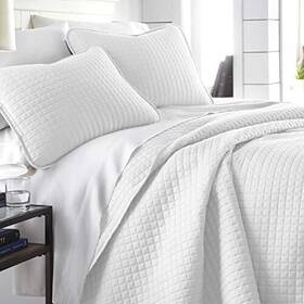 Southshore Fine Linens 788581468975 Twin Quilt Set Microfiber Quilted Bedspread / Xl 01 - White