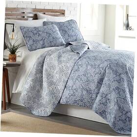 Southshore Fine Linens 810001360016 Paisley Bedding Quilt Set Lightweight Full / Queen 32. Perfect Blue