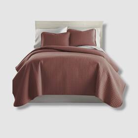 Southshore Fine Linens 810001364533 Red Lightweight 3-piece Quilt And Sham Set-full/queen