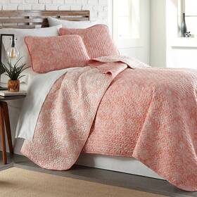 Southshore Fine Linens 810001364878 Finelinen Quilt/coverlet King/cal King Polyester Coral Reversible 3pc