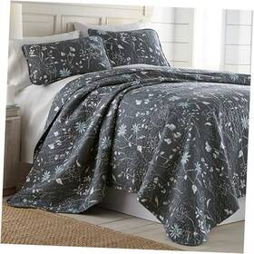 Southshore Fine Linens 810001369743 Oversized Quilts For King Bed / California 28 - Secret Meadow Blue