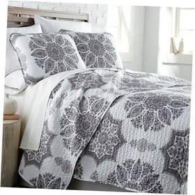 Southshore Fine Linens 810009705116 Boho King Quilt Bedding Set All / California 21 - Infinity Grey