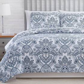 Southshore Fine Linens 810028308459 Quilt/coverlet King/cal King Plaid Blue/green Polyester 3pc
