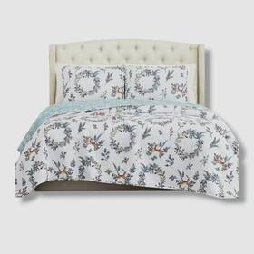 Southshore Fine Linens 840263813180 White Happy Holidays Reversible 2-pc. Quilt Set Twin/txl