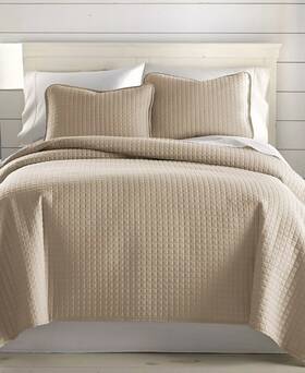 H16104 Southshore Fine Linens 840263837278 Oversized Lightweight Quilt Set Sand Full/queen