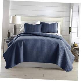 Southshore Fine Linens 840263845358 Lightweight Quilt King Size Bedding Set / California 05 - Dark Blue