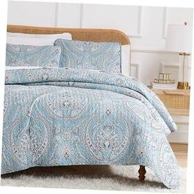 Southshore Fine Linens 840263848113 Oversized Quilt King Size / California 36 - Pure Melody Aqua