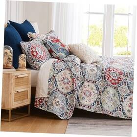 Southshore Fine Linens 840263877335 Oversized King Size Quilt Set / California 01 - Kilim Multi-colored
