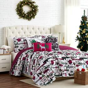 Southshore Fine Living Inc. 008678888371 Merry Town Christmas Quilt Set King/cal King