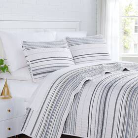 Southshore Fine Living Inc. 840263828528 Oversized King Quilt Set Striped Grey Bedspread King/california