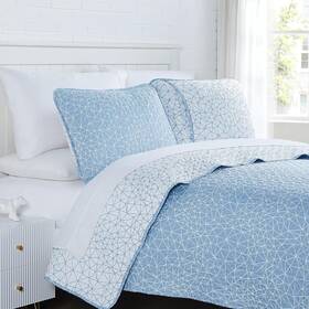Mf-qlt-1324cr-k Southshore Fine Living Inc. Quilt California King Bedding Soft Coverlet Blue