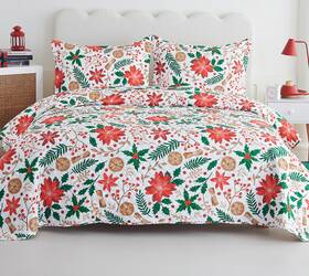 383215 Spirit Linen Home Holiday Multi Floral 3 Pc Quilt Set Full/queen Nib