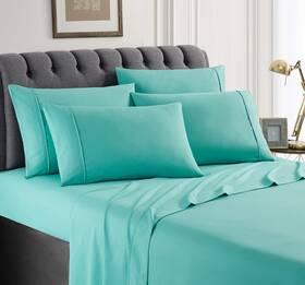 149767 Spirit Linen Home Queen Size Bed Sheets Set - 4pc Solid Breathable Microfiber Hote