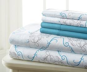 Spirit Linen Home 659066431473 King Size Bed Sheets Set Deep Pockets - 6pc Floral Ultra Soft Microfiber