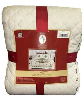 Spode 021864424900 Christmas Tree King Quilt Set