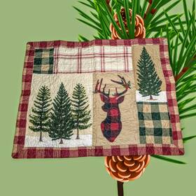 St. Nicholas 400392410669 Nos Square Holiday Collection Standard Yuletide Pillow Sham Deer