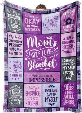 Qda37acxx0480 Steadstyle Mothers Day Moms Self Love Blanket - Mom 50 X 60 Purple