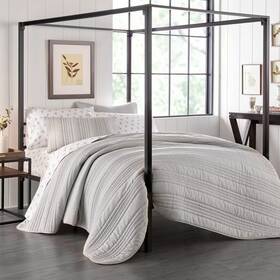 54624786 Stone Cottage Full/queen Whitehills Reversible Quilt And Sham Set Gray -