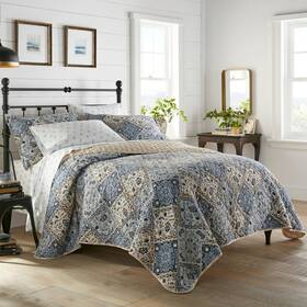 77457480 Stone Cottage Full/queen Arell Quilt Set Blue