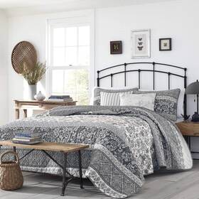 Ushsa91074954 Stone Cottage - Queen Quilt Set Reversible Cotton Bedding With Matching Shams