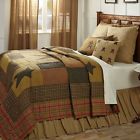 Stratton Vhc Brands Patchwork Star Applique Quilt 3pc Bedding Set Luxury Cal King Tan Red 840528102165