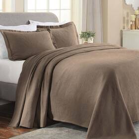 Superior 190052020252 Paisley 3 Piece Cotton Bedspread Set Queen Taupe