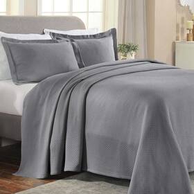 Superior 190052020481 Solitaire Cotton 3 Piece Bedspread Set Home Bed Decor Decorative Textured B