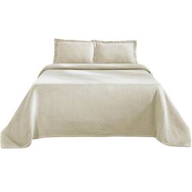 Superior 190052063853 100% Cotton Basket Weave Bedspread With Shams All-season Premium Mate