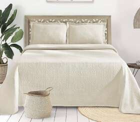 Superior 190052064157 Jacquard Matelasse Fleur De Lis 100% Cotton 3-piece King Bedspread
