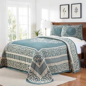 Superior 190052194106 Cotton Blend Bedspread Set Includes Oversized And 2 Matching Pillow