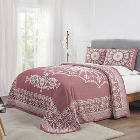 Superior 190052194328 Cotton Blend Bedspread 3-piece Set Light Weight Blanket 2 Matching Pillow S