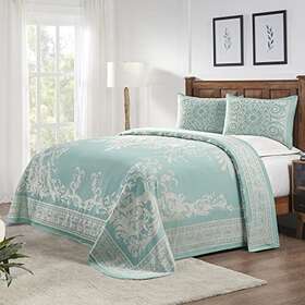 Superior 190052194755 Cotton Blend 3-piece Bedspread Set Oversized 2 Matching Pillow Sh