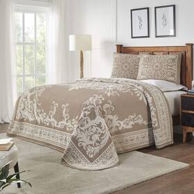 Superior 190052208681 Oversized Premium Bedspread Set Bohemian Style Jacquard-weave Textured Medall