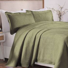 Superior 190052301498 Victory Cotton Matelasse Jacquard Medallion Scroll Bedspread Set