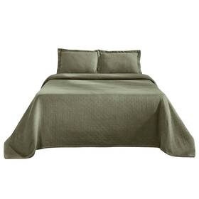 Superior 190052354845 3 Piece Basketweave Cotton Bedspread Set Home Bed Decor Decorative Spre