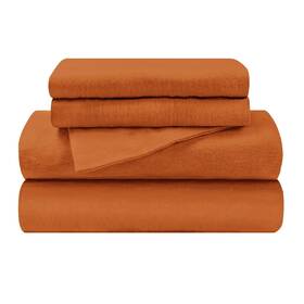 Superior 190052355446 Flannel Brushed Cotton Bed Sheet Set Soft Warm Bedding Modern Sol
