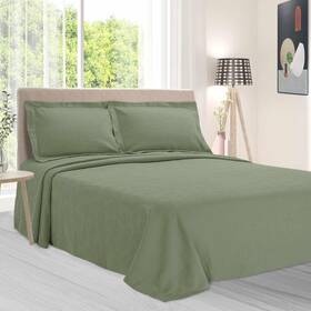 Superior 190052895485 Paisley Matelasse Cotton Jacquard Bedspread Set Sage King By