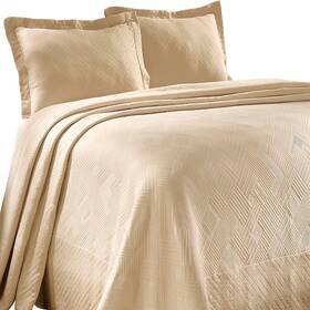 B07l3l25nt Superior 100 Cotton Geometric Fret 3-piece Scalloped Bedspread Set Queen Ivory
