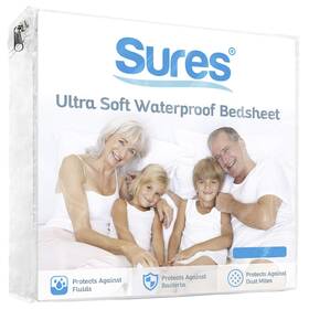 4335360068 Sures Waterproof Mattress Protector - Full Size Bedsheet Fitted Machine Was