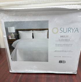 Surya 888473756965 Briley Bedding Set Full/queen White Quilt 2 Shams Bil1000-fqset New Sealed