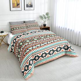 Sw Setwier 313094999939 Rustic Striped Western Bedding Set Stitched Southwestern Duvet Cover