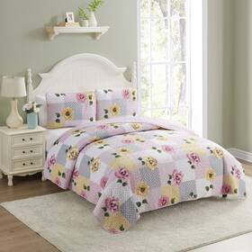 Sweet Home Collection 842491178994 Quilt Queen Size Embroidered Oversized Soft And Luxurious Patch Set Wit