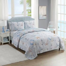 Sweet Home Collection 842491179014 Quilt Queen Size Embroidered Oversized Soft And Luxurious Set With Sham