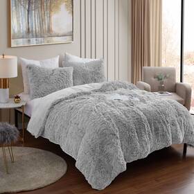Sweet Home Collection 842491190545 King Luxury Faux Fur Comforter Set - Soft And Breathable 7-piece Bedding Collec