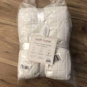 Swift Home 840970158499 Enzyme Washed Crinkle Quilted King Size Bedspread