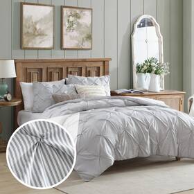 918900 Swift Home Twin/twin Xl Pinstripe Charcoal Grey Comforter Set - Classic Pintu