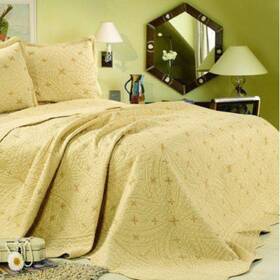 Hs1044 Tache Home Fashion Geometric Yellow Golden Stars Embroidered Bedspread - Quilt Only
