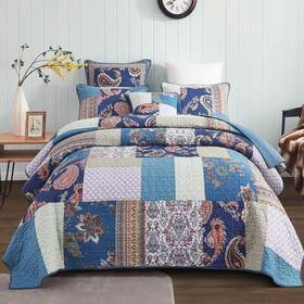 Jhw-882-ck Tache Home Fashion Cotton Patchwork Vintage Bohemian Paisley Floral Damask Green Purple Bl