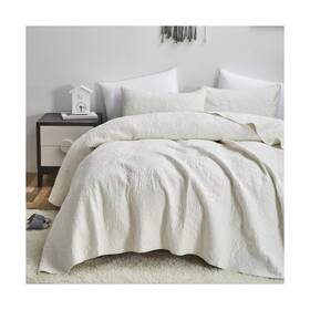 Jhw643-q Tache Home Fashion Cotton Damask Paisley Vanilla Cream Ivory Elegant Matelass Embroider